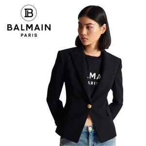 BALMAIN Paris Women’s Wool Single Button Blazer - Size 46
